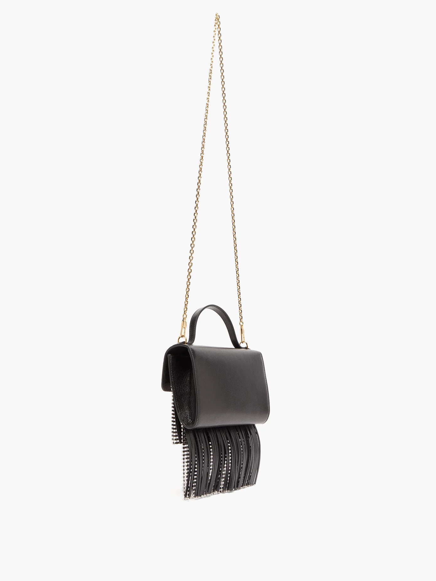 Broadway crystal-fringe leather shoulder bag - 5