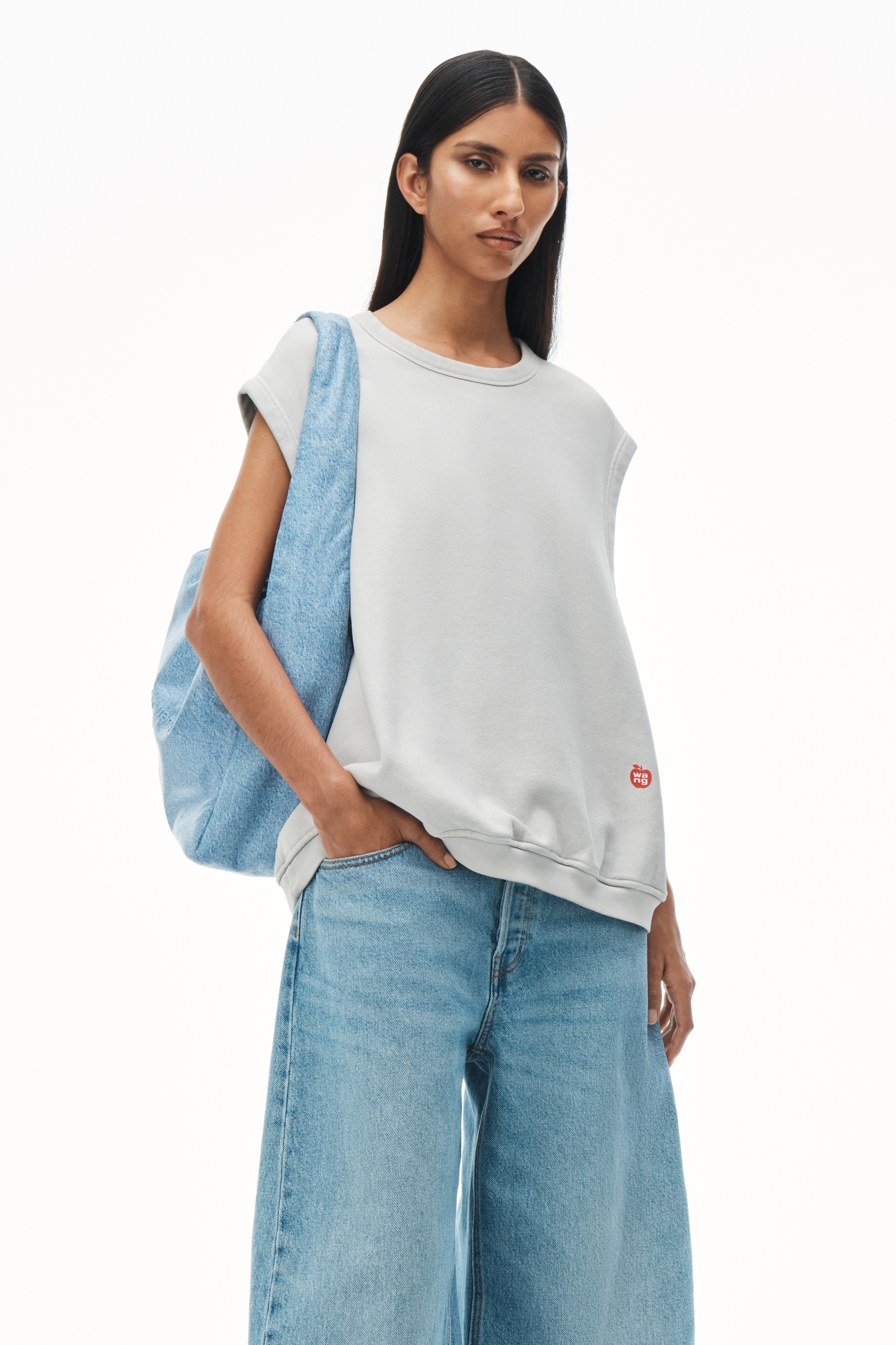 Alexander Wang Sleeveless Crew Neck Vest In Terry | REVERSIBLE