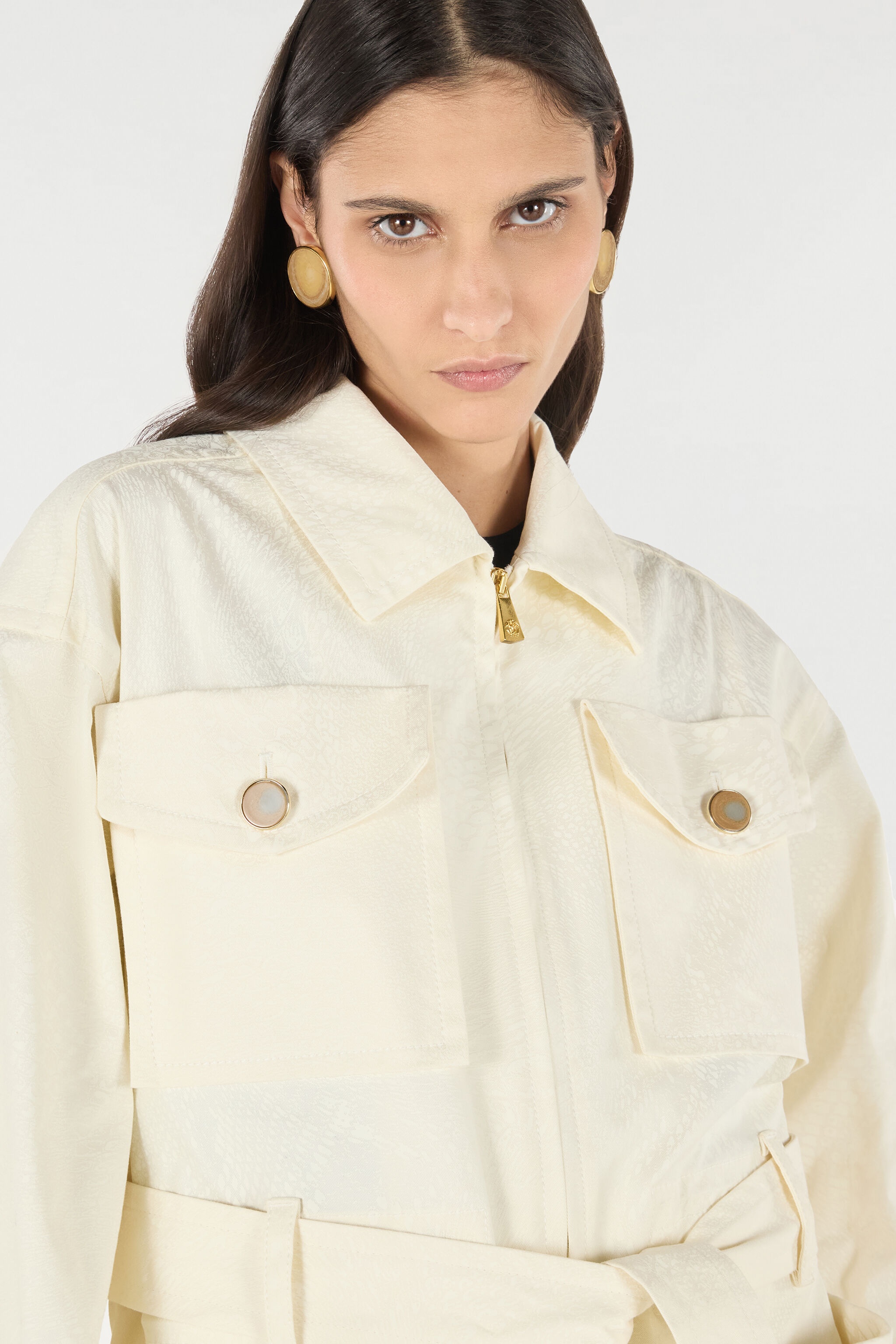 Jacket With belt And Python Pattern - 7
