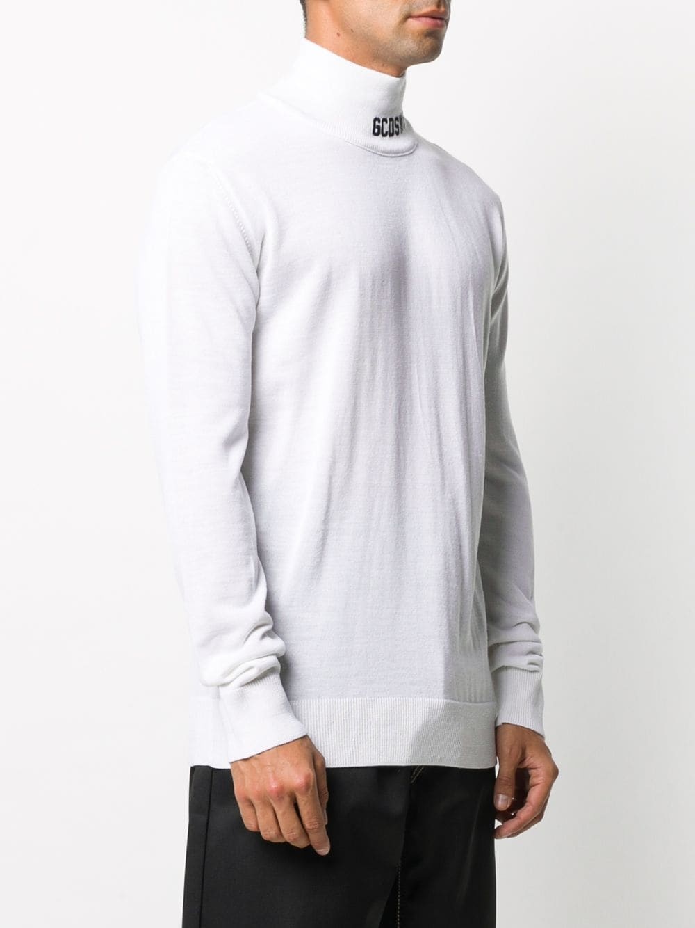 embroidered-logo roll neck jumper - 3