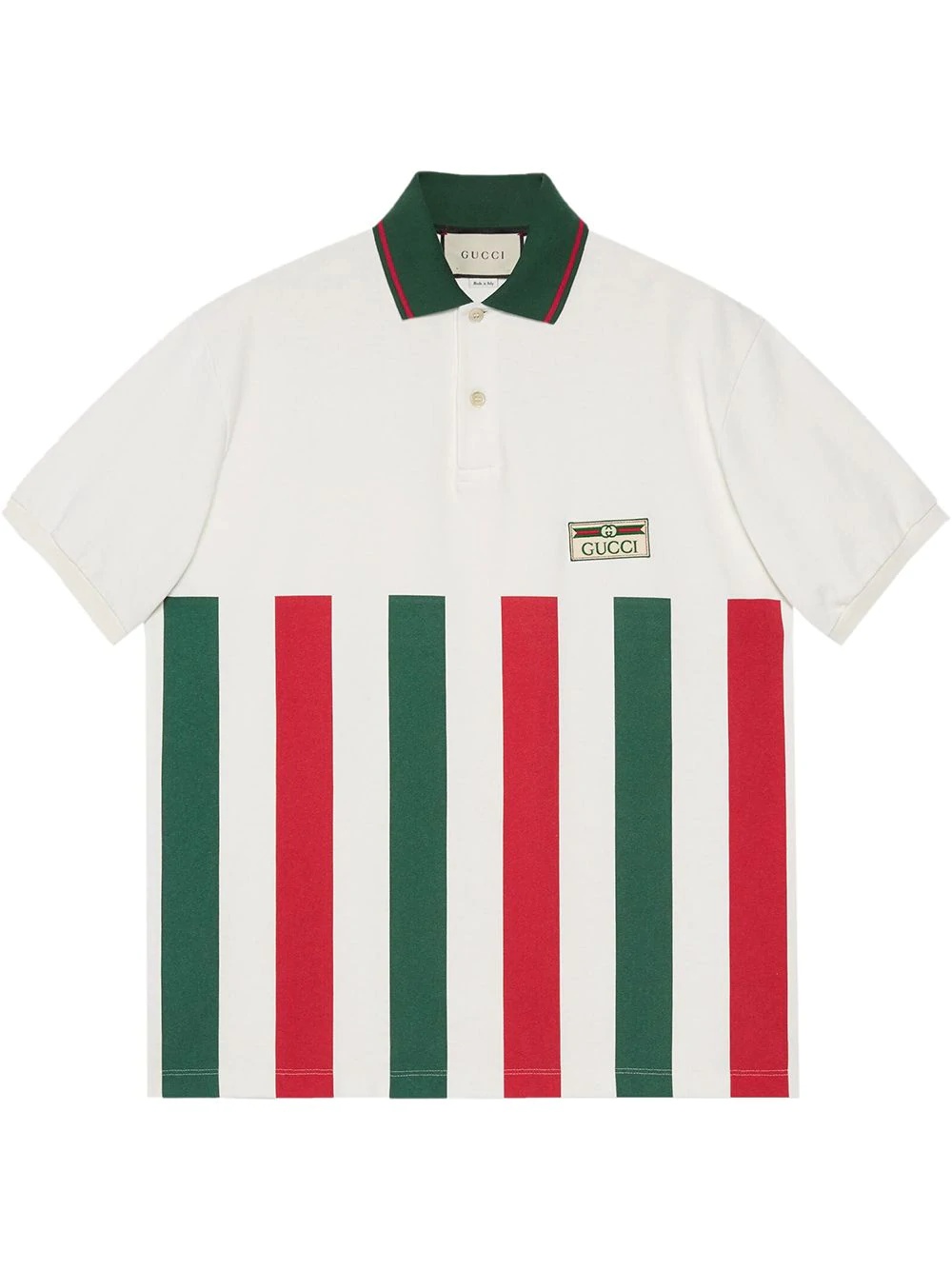 Web-striped oversize polo shirt - 1