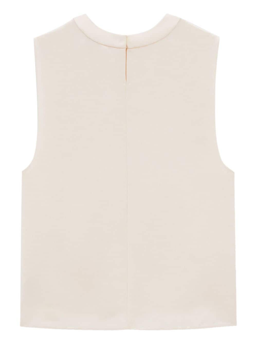 round-neck silk top - 2