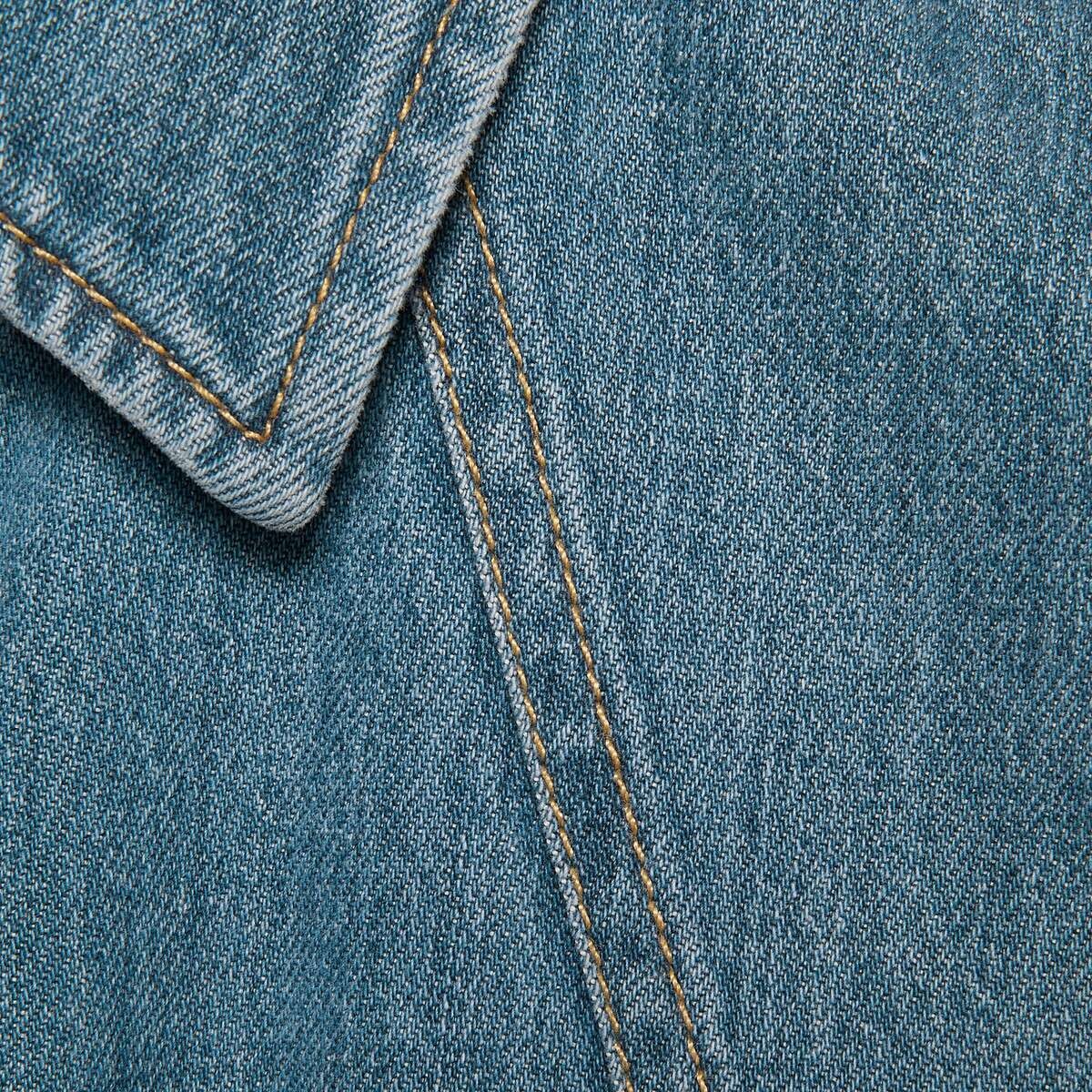 Eco washed organic denim shirt with cat - 6