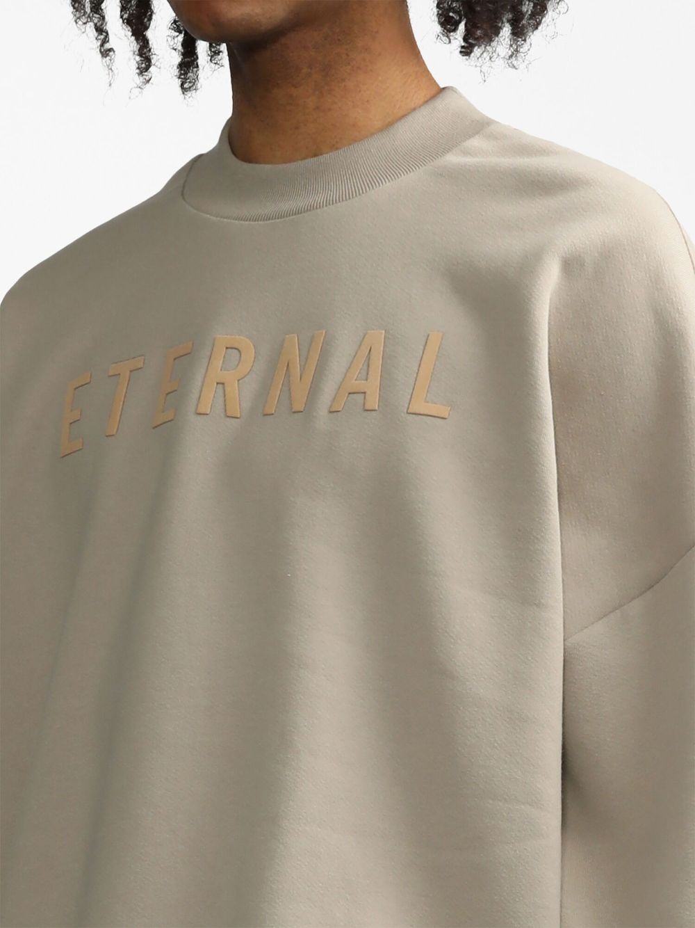 logo-embroidered long-sleeved cotton sweatshirt - 5