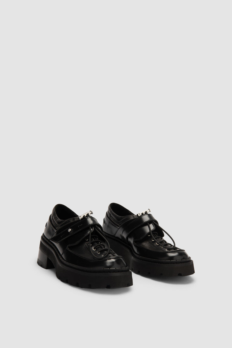 BY FAR Yaka Creeper Black Semi Patent and Nappa Leather outlook