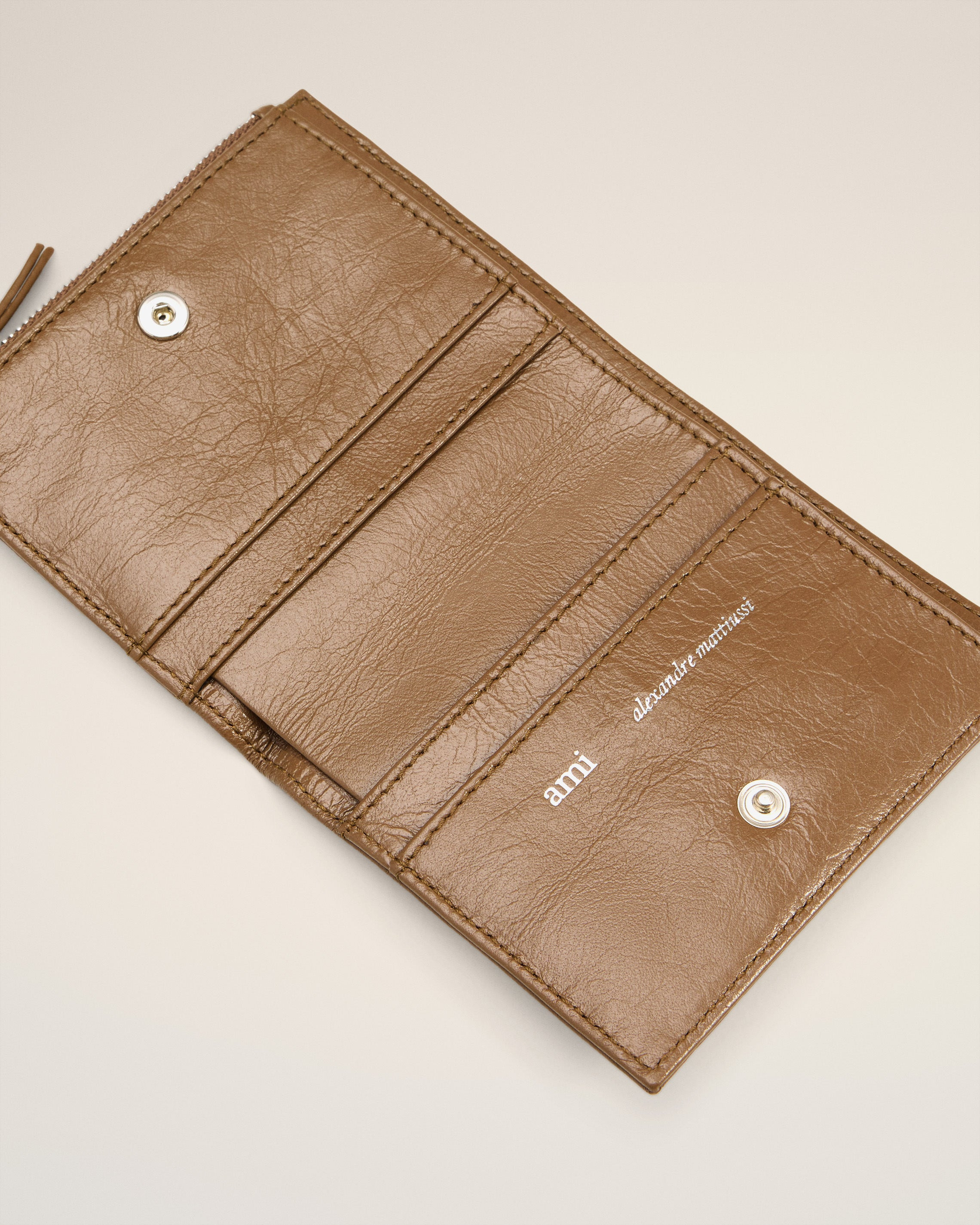 BROWN SMOOTH LEATHER VOULEZ VOUS FOLDED WALLET - 3