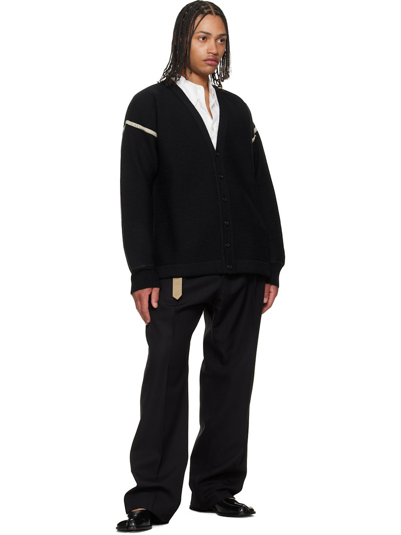 Maison Margiela Black Virgin Wool Elbow Patch Cardigan outlook