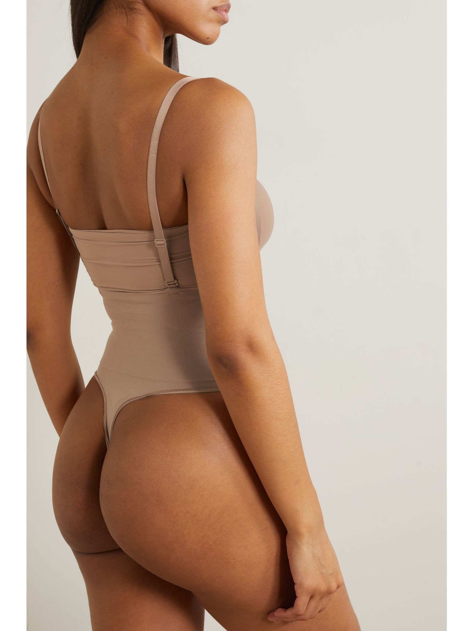 Core Control High Waist Thong - Sienna Beige - 3
