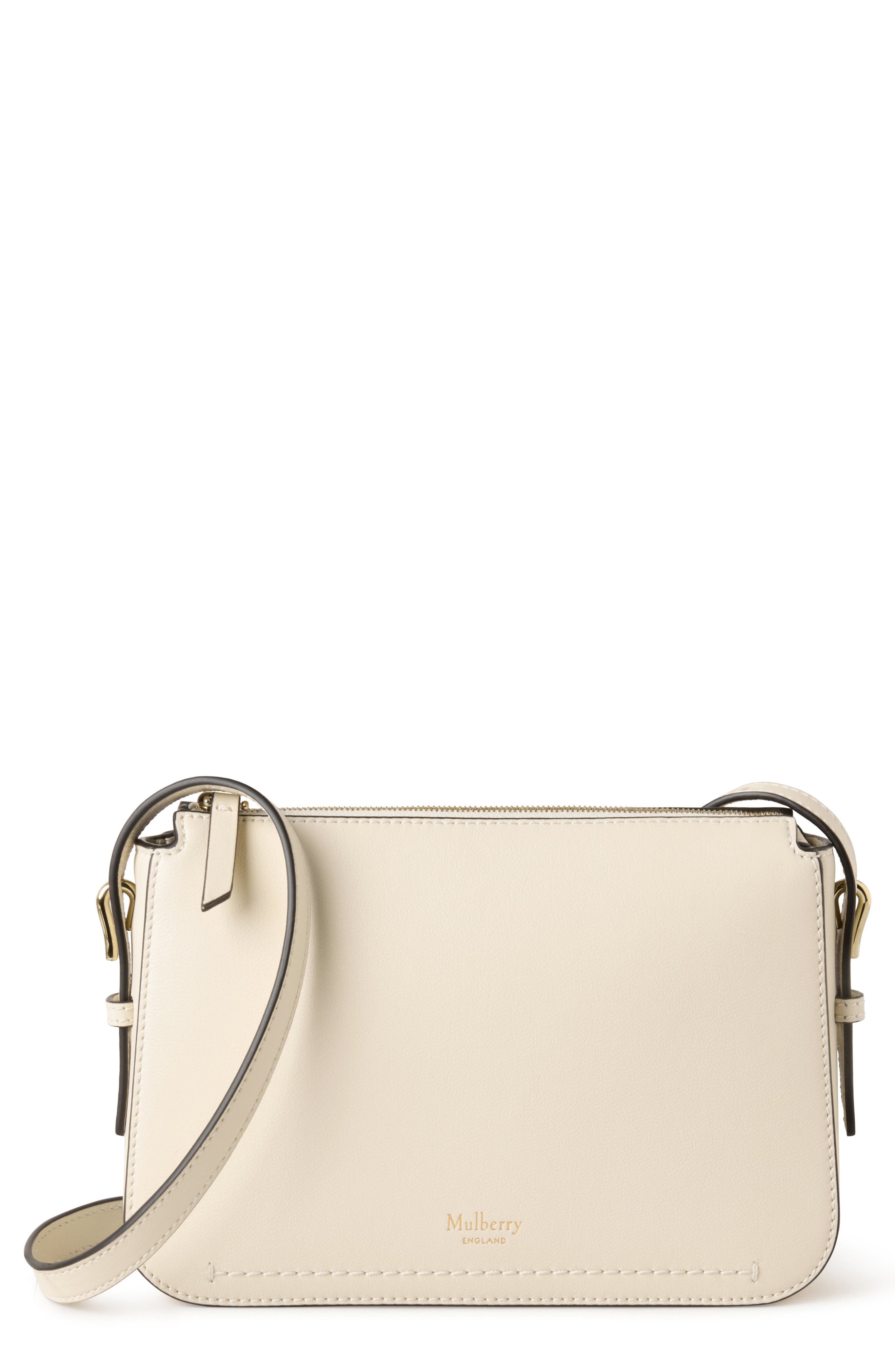 Mulberry Clovelly Leather Crossbody Bag in Eggshell at Nordstrom - 1