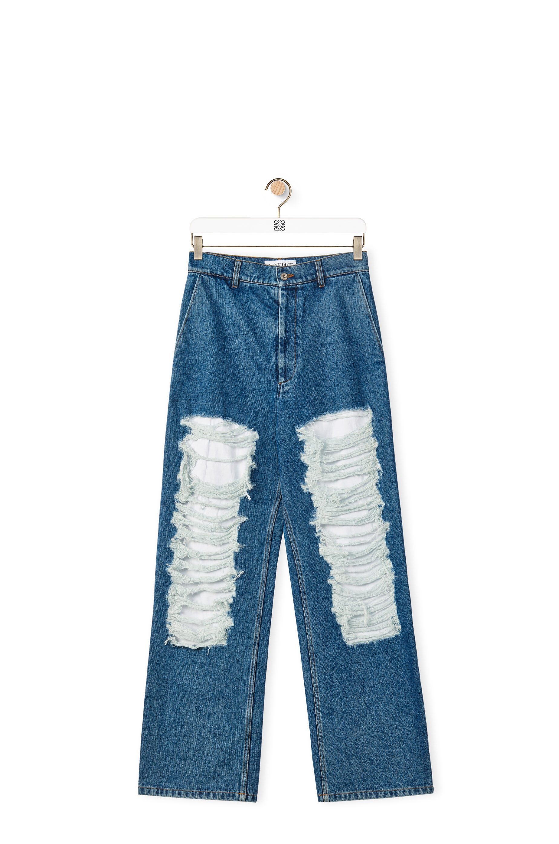 Ripped baggy jeans in denim - 1