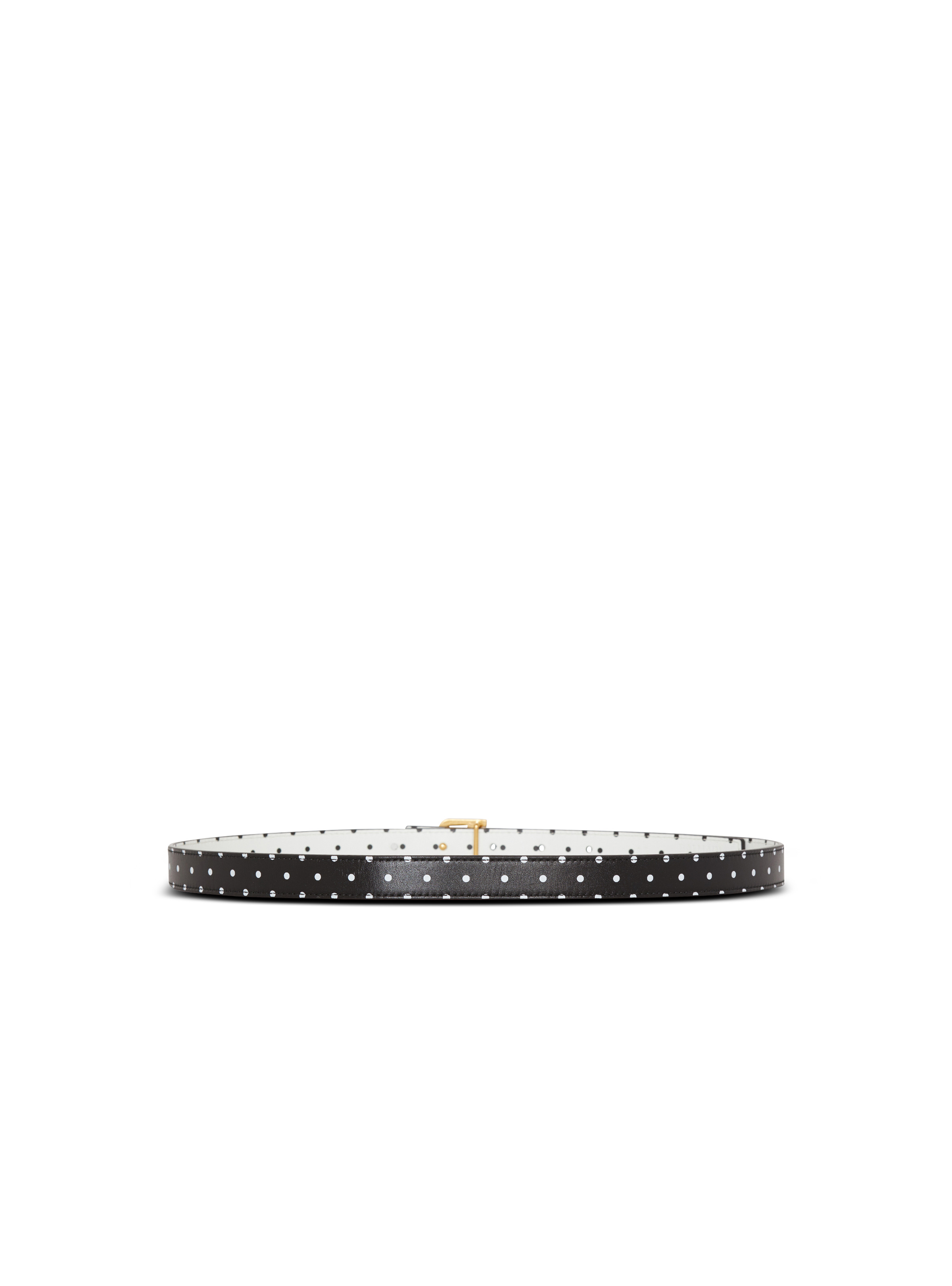 Thin reversible calfskin B-Belt with Polka Dots print - 3