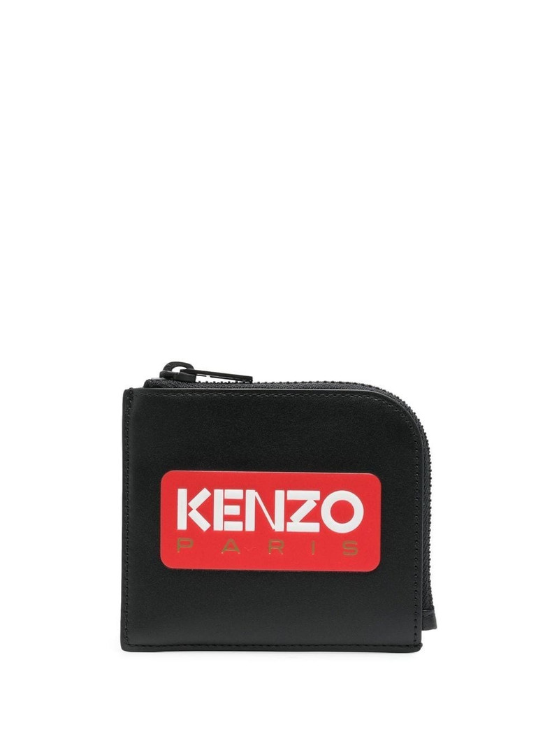 logo-print leather wallet 1