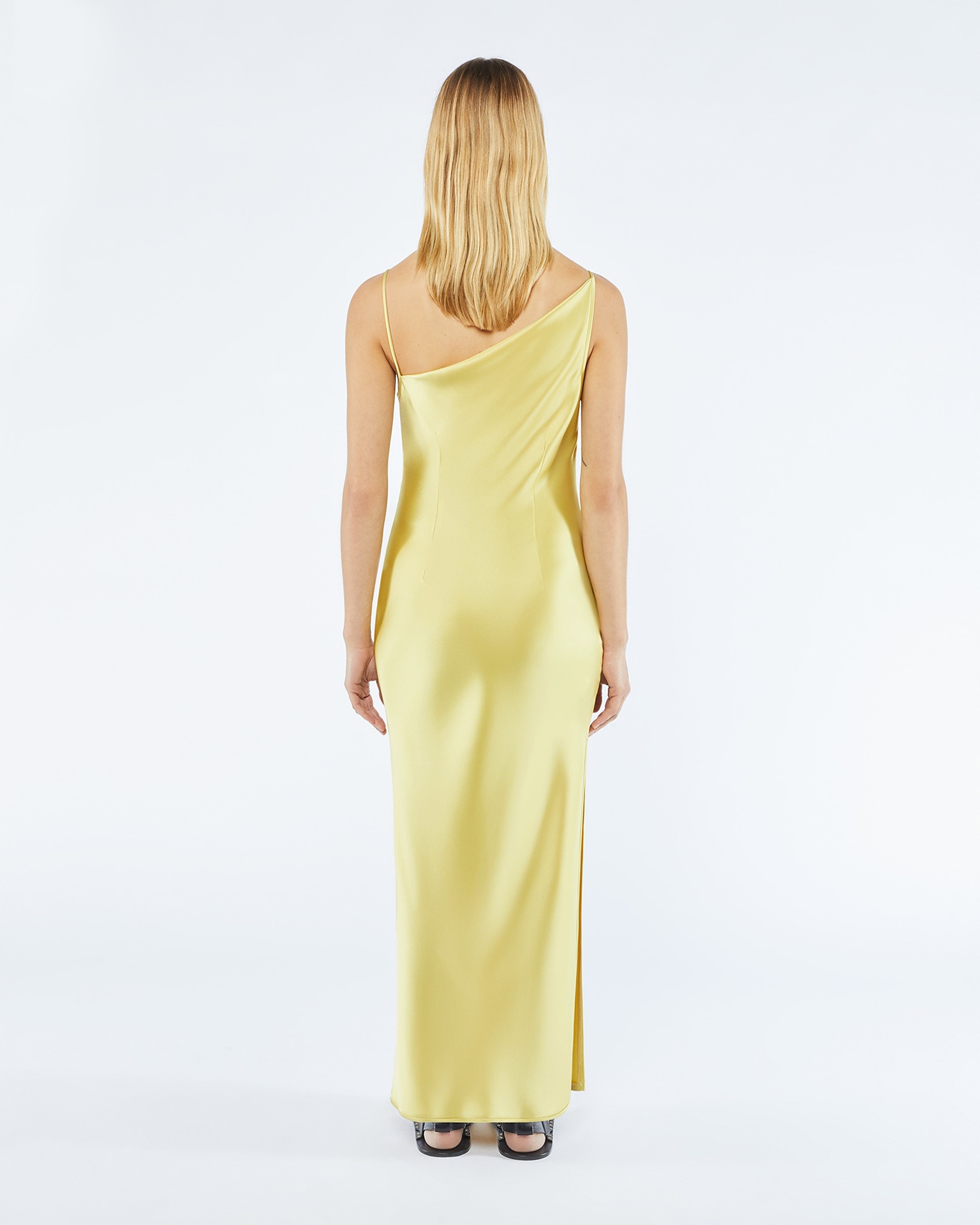 Mustard satin slip dress hotsell