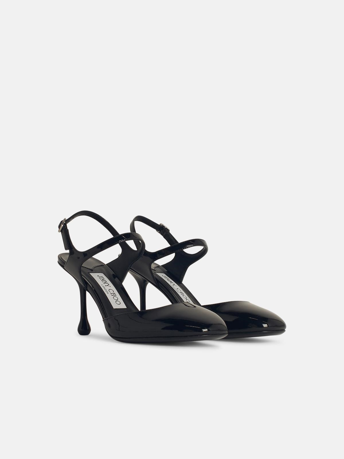 'PIXIE' BLACK LEATHER SLINGBACKS - 2