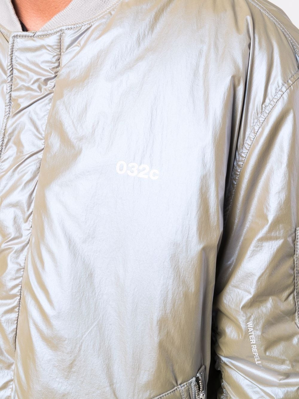 metallic-effect padded bomber jacket - 6