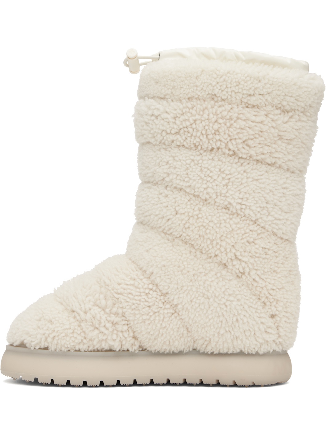 White Gaia Pocket Mid Shearling Boots - 3