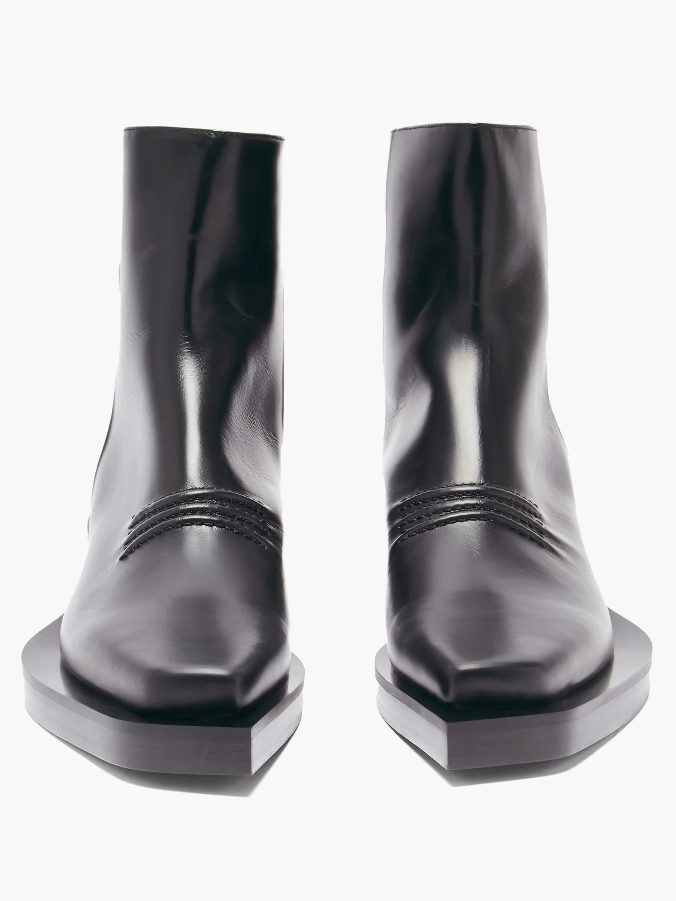 Leone square-toe leather Chelsea boots - 5