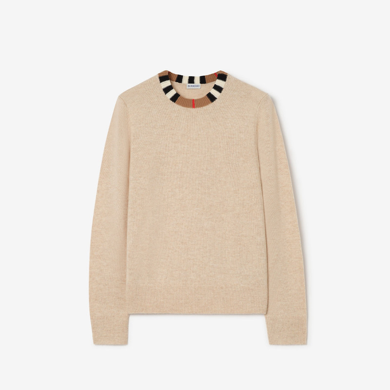Icon Stripe Trim Wool Cashmere Sweater 1