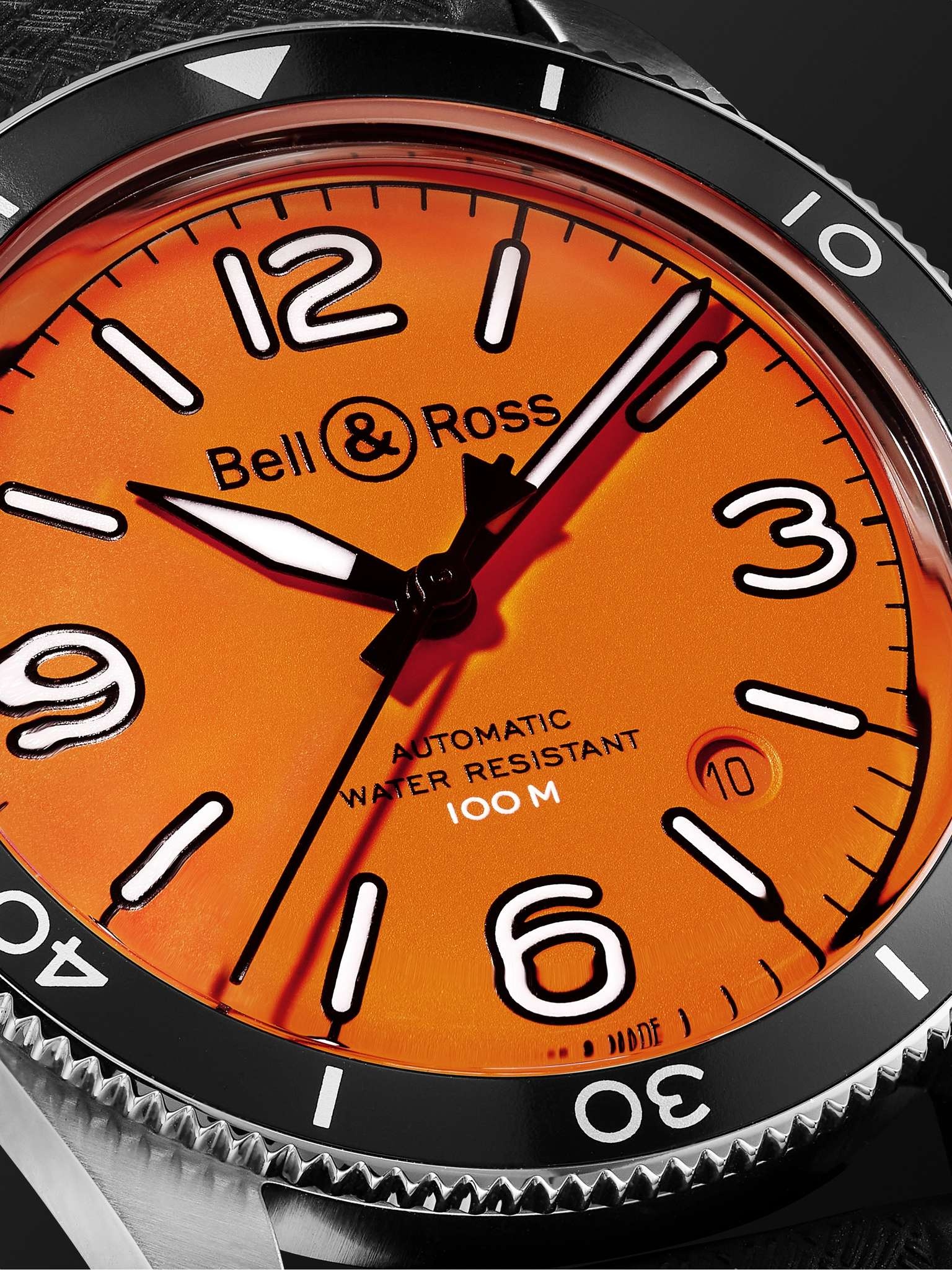 BR V2-92 Orange Limited Edition Automatic 41mm Stainless Steel and Rubber Watch, Ref.No. BRV292-O-ST - 6