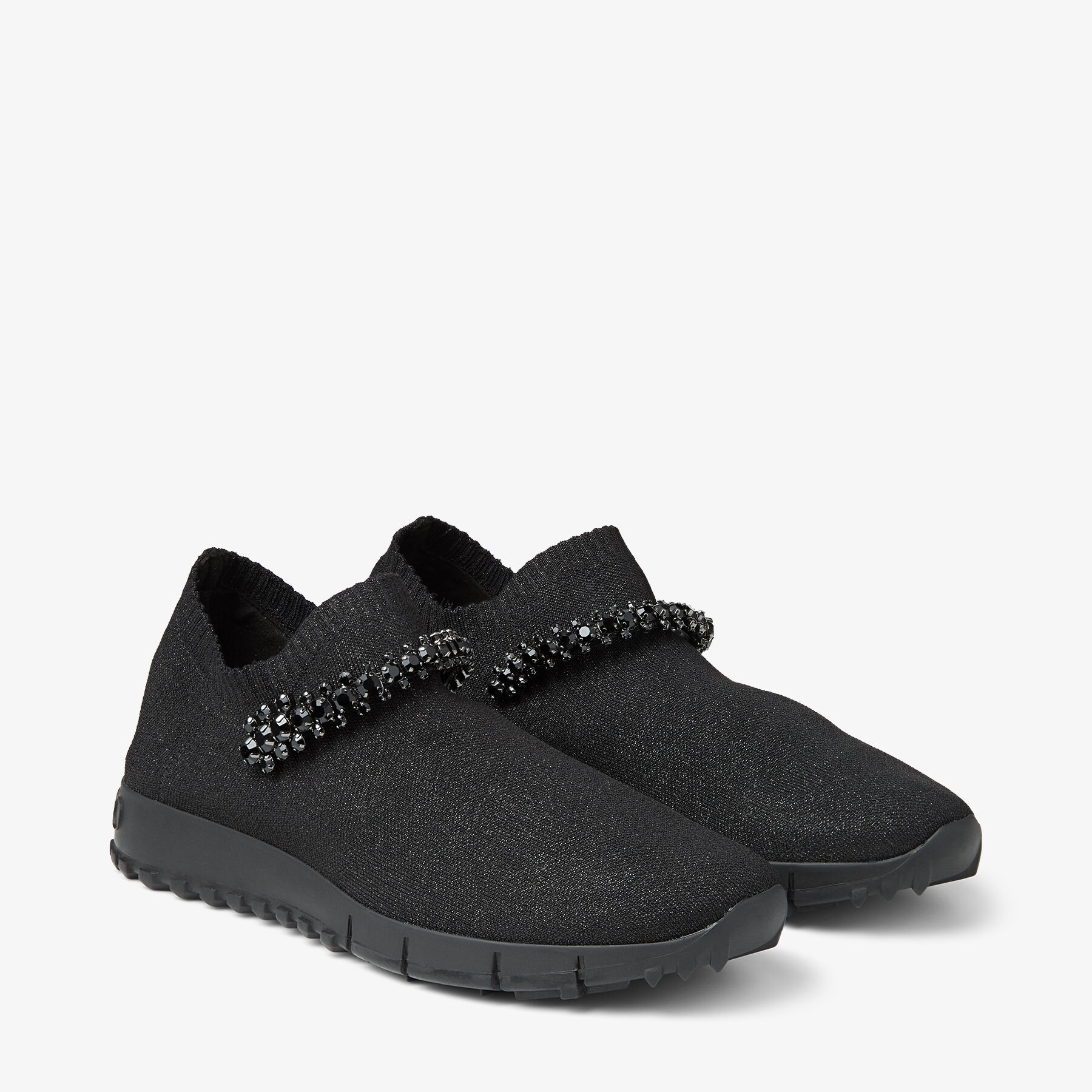 Verona
Black Knit Trainers with Crystals - 5