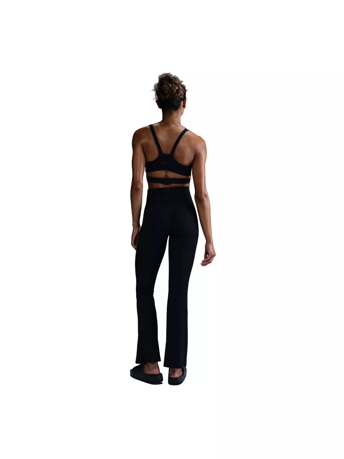 Women's Zenvy Rib Gentle-Support High-Waisted Flared Leggings-Black - 4