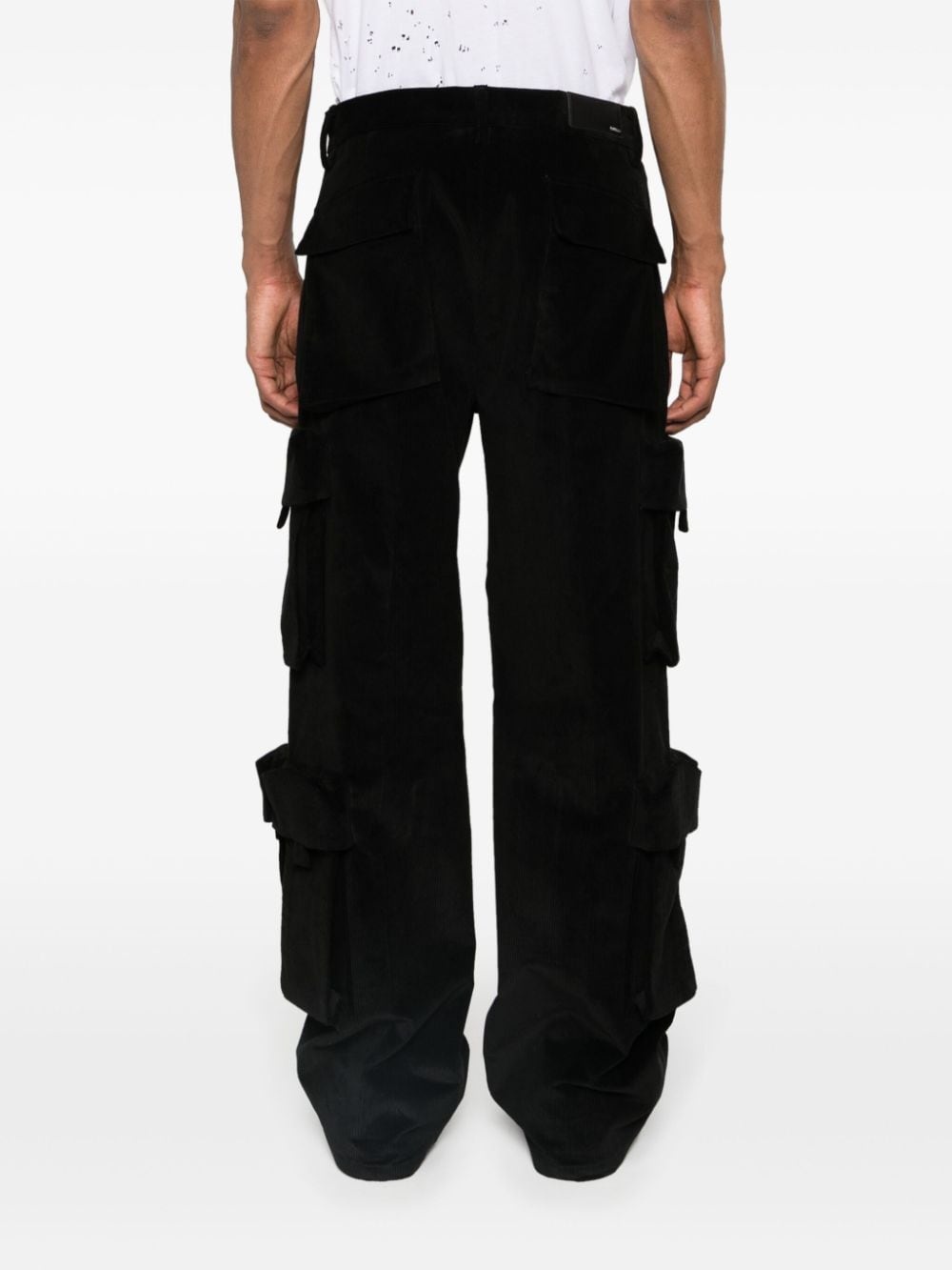 mid-rise corduroy cargo trousers - 4