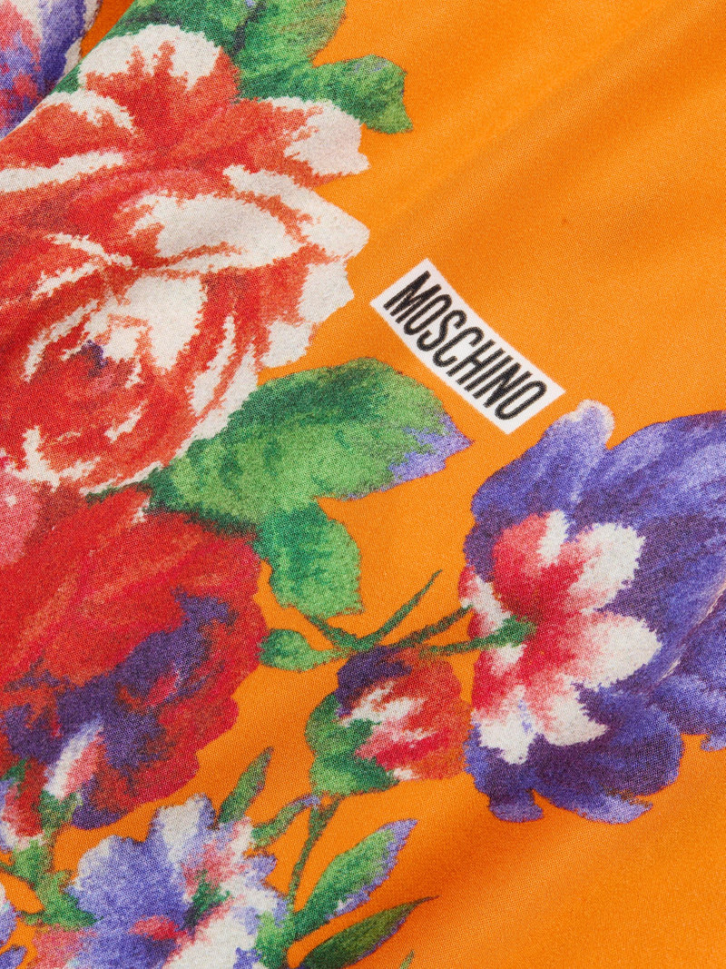 Women's Floral Jersey Draped Midi-Dress - Multi Orange 7