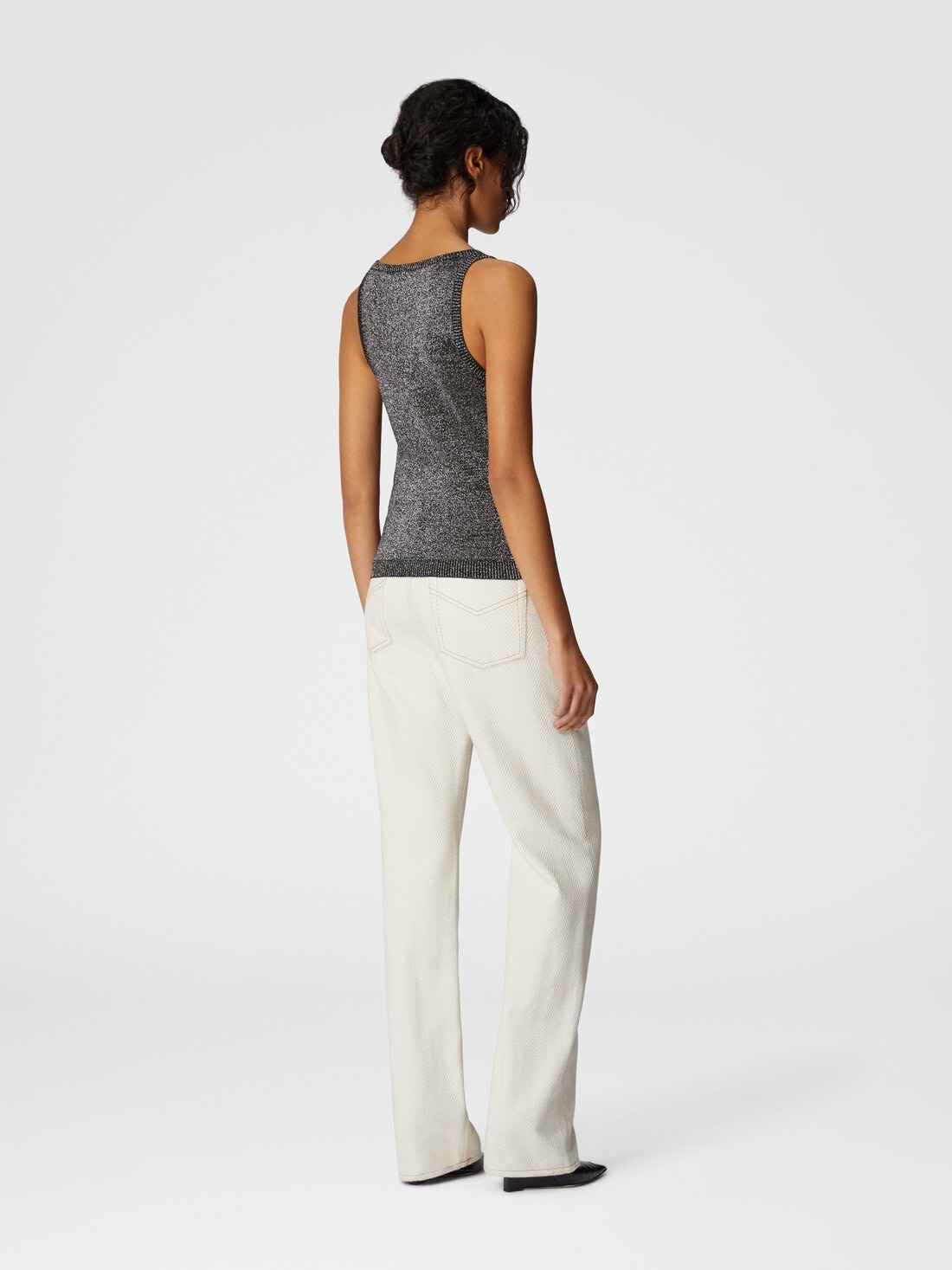 Glitter-effect viscose tank top - 3