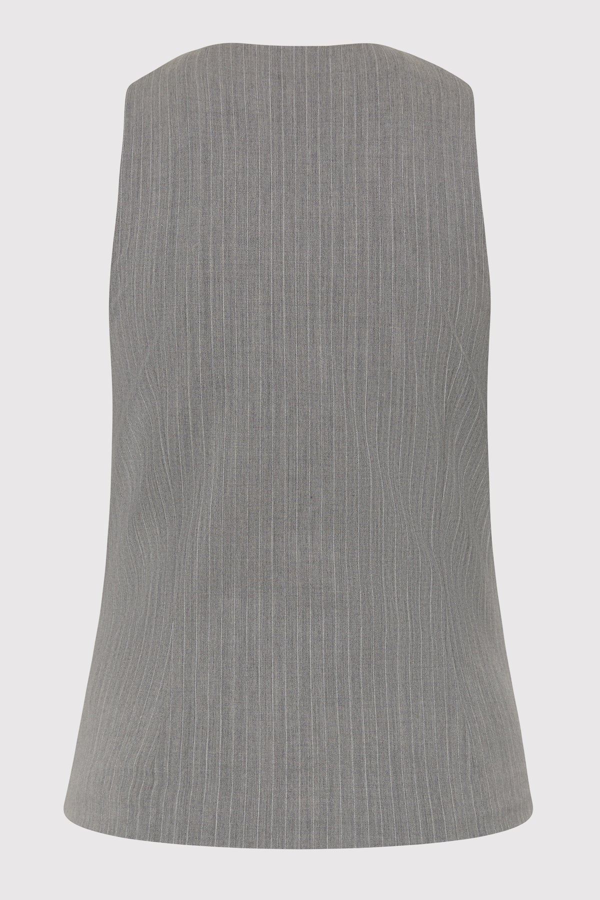 Pinstripe Wool Vest - Grey Pinstripe - 7