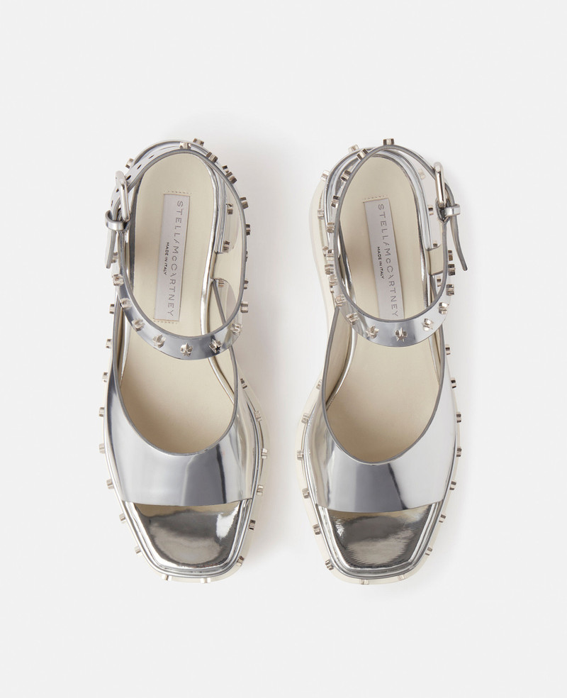 Elyse Star Stud Mirrored Platform Sandals 4