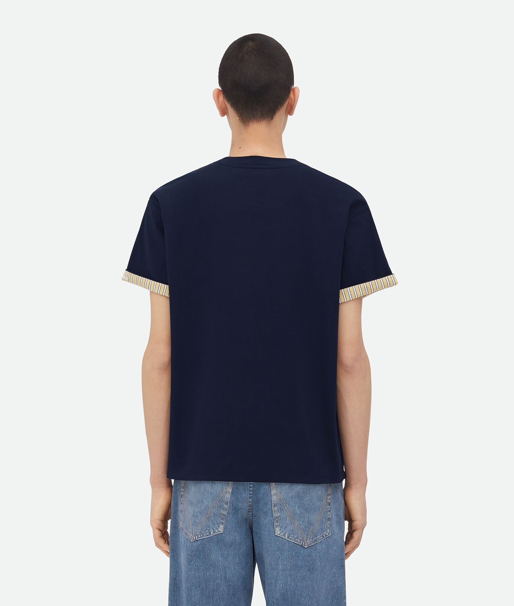 Double Layer Striped Cotton T-Shirt - 3
