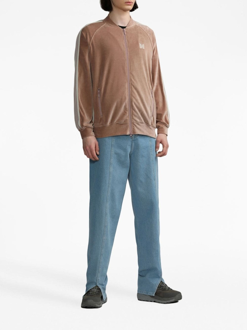 NEEDLES logo-embroidered zip-up sweatshirt outlook