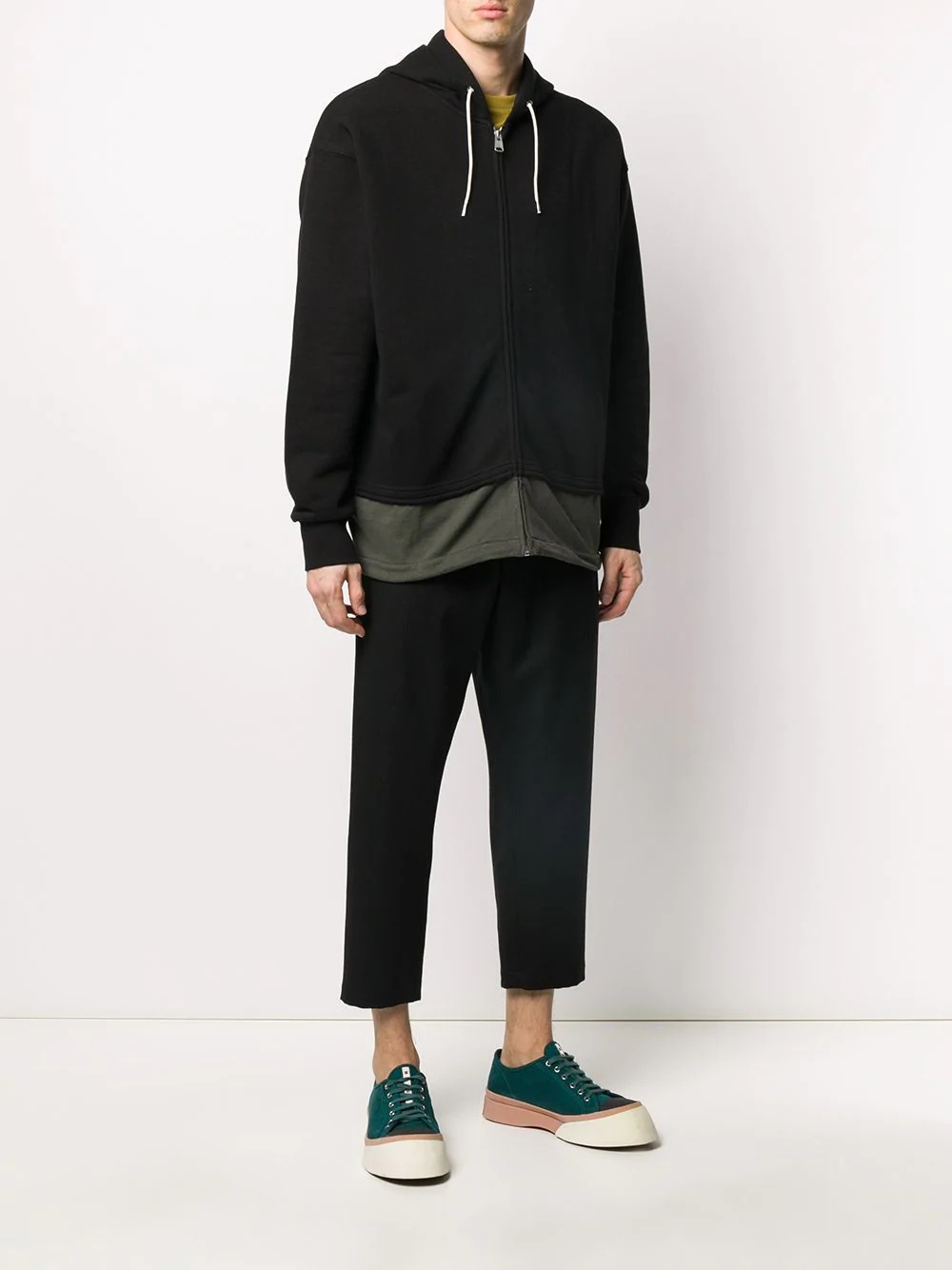 contrast panel hoodie - 3