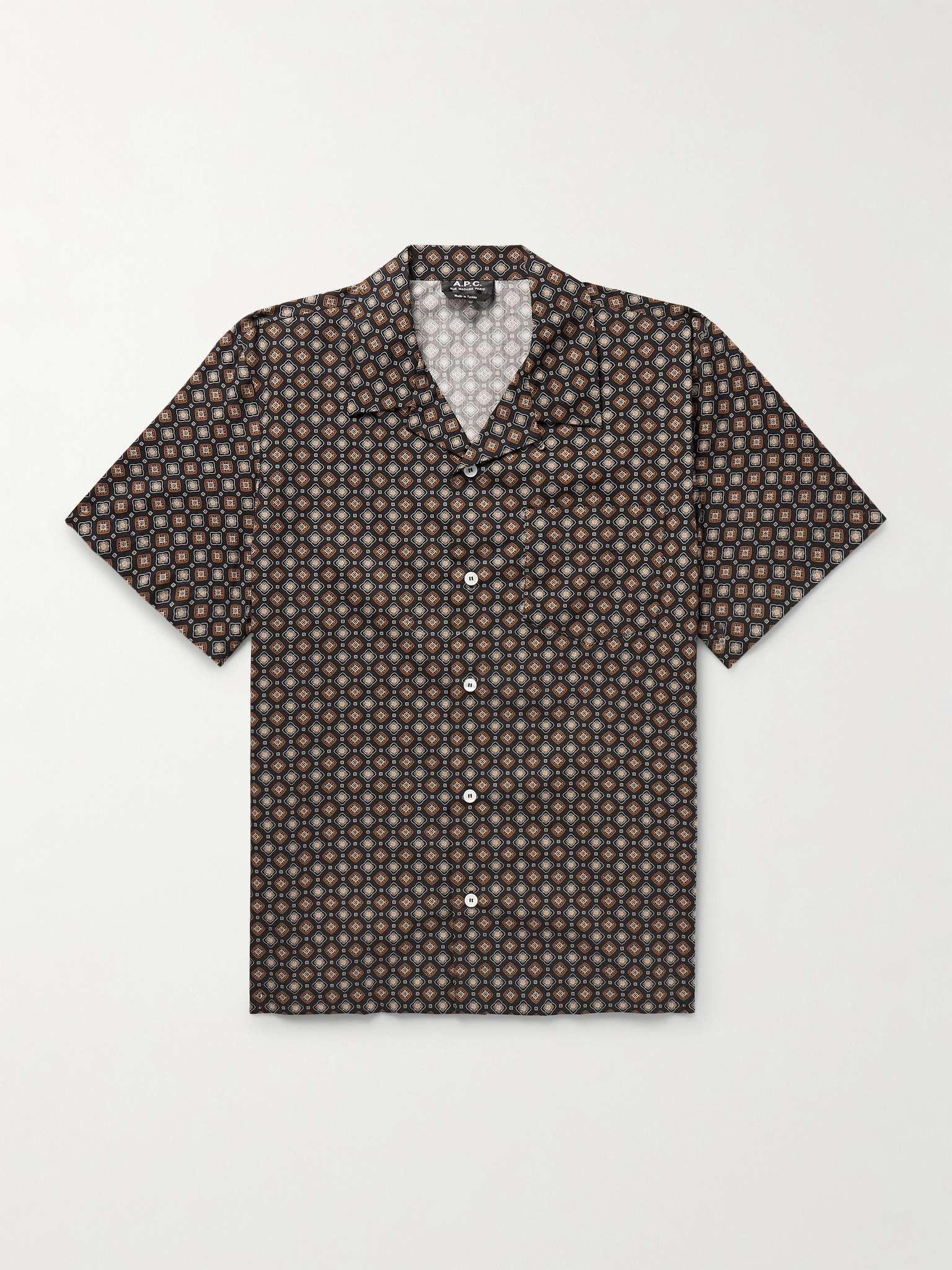 Lloyd Convertible-Collar Printed Cotton Shirt - 1