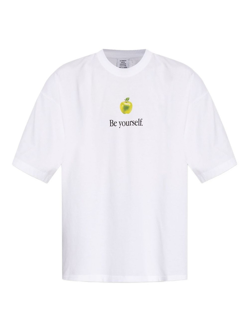 apple-print T-shirt 1