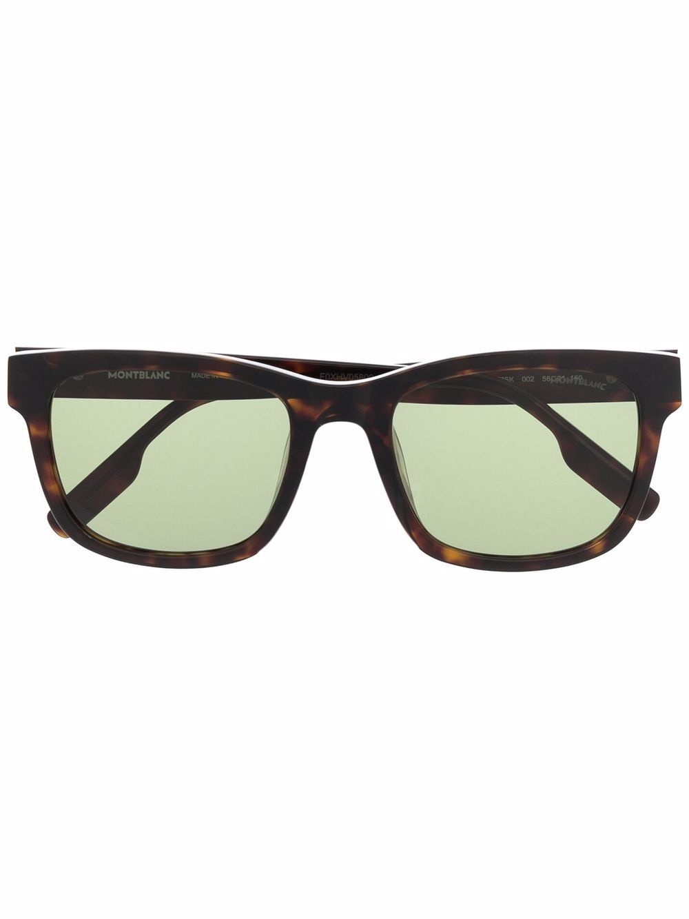 tortoiseshell-effect oversize-frame sunglasses - 1