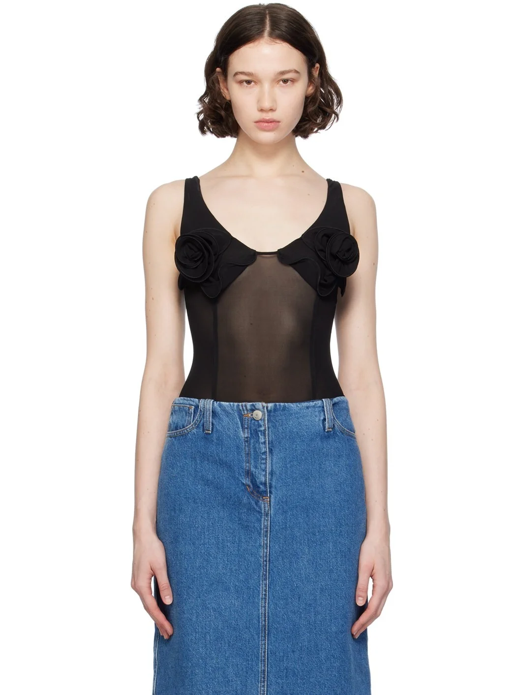 Black Floral Bodysuit - 1