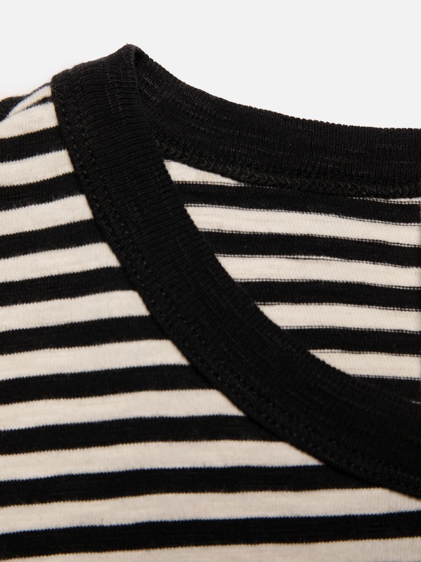 Roy Slub Stripe T-Shirt Ecru/Black - 5