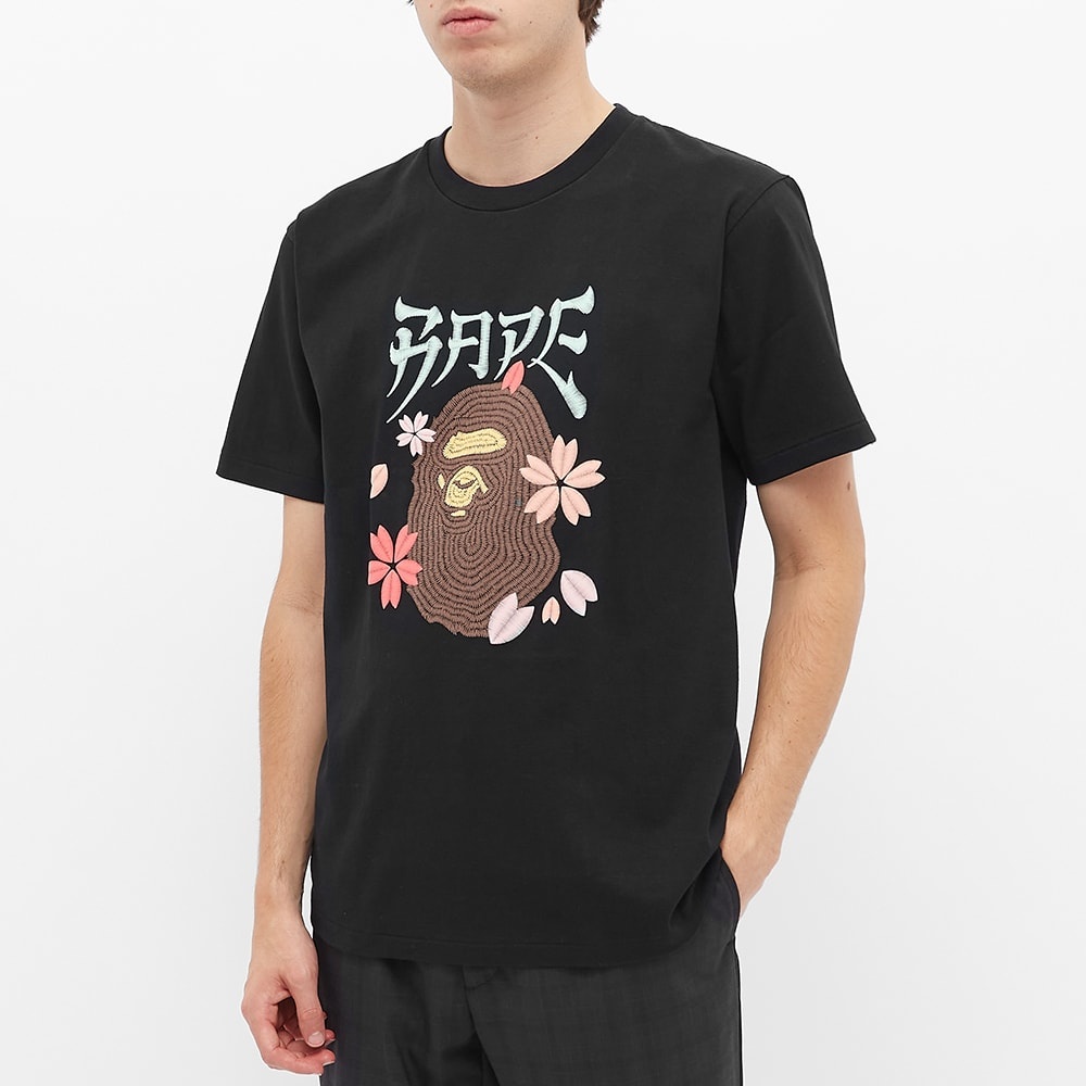 A Bathing Ape Embroidered Style Sakura Ape Head Tee - 4