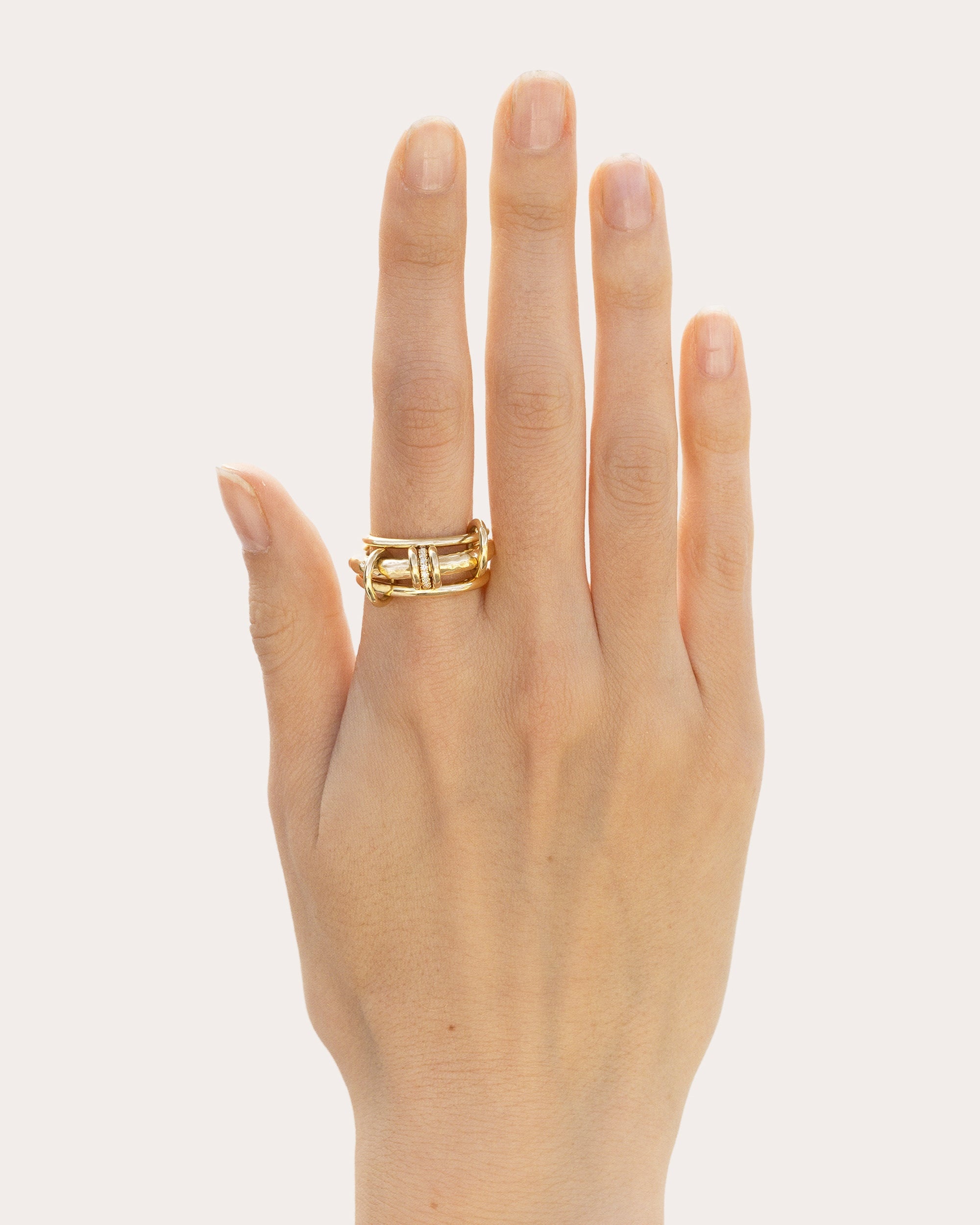 Gemini Vulcan 18K Gold Diamond Linked Rings - 2