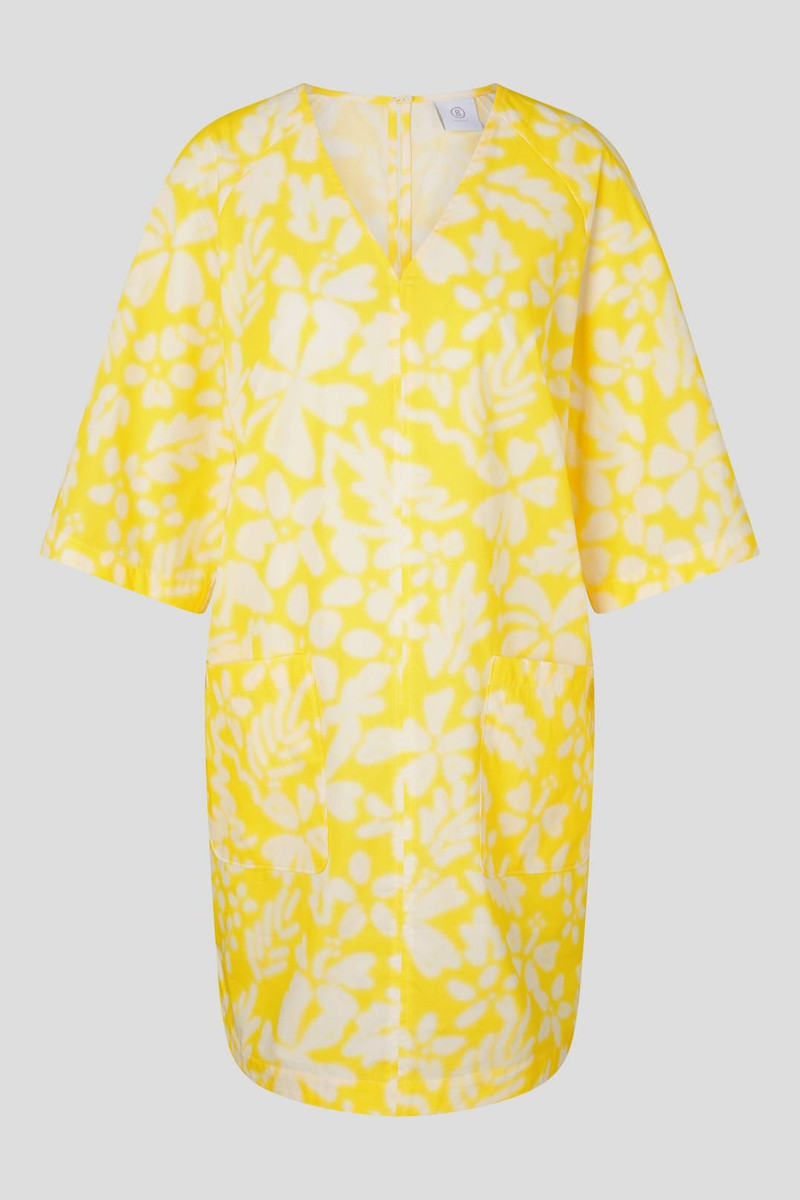 CLIA MIDI DRESS IN YELLOW/OFF-WHITE 1