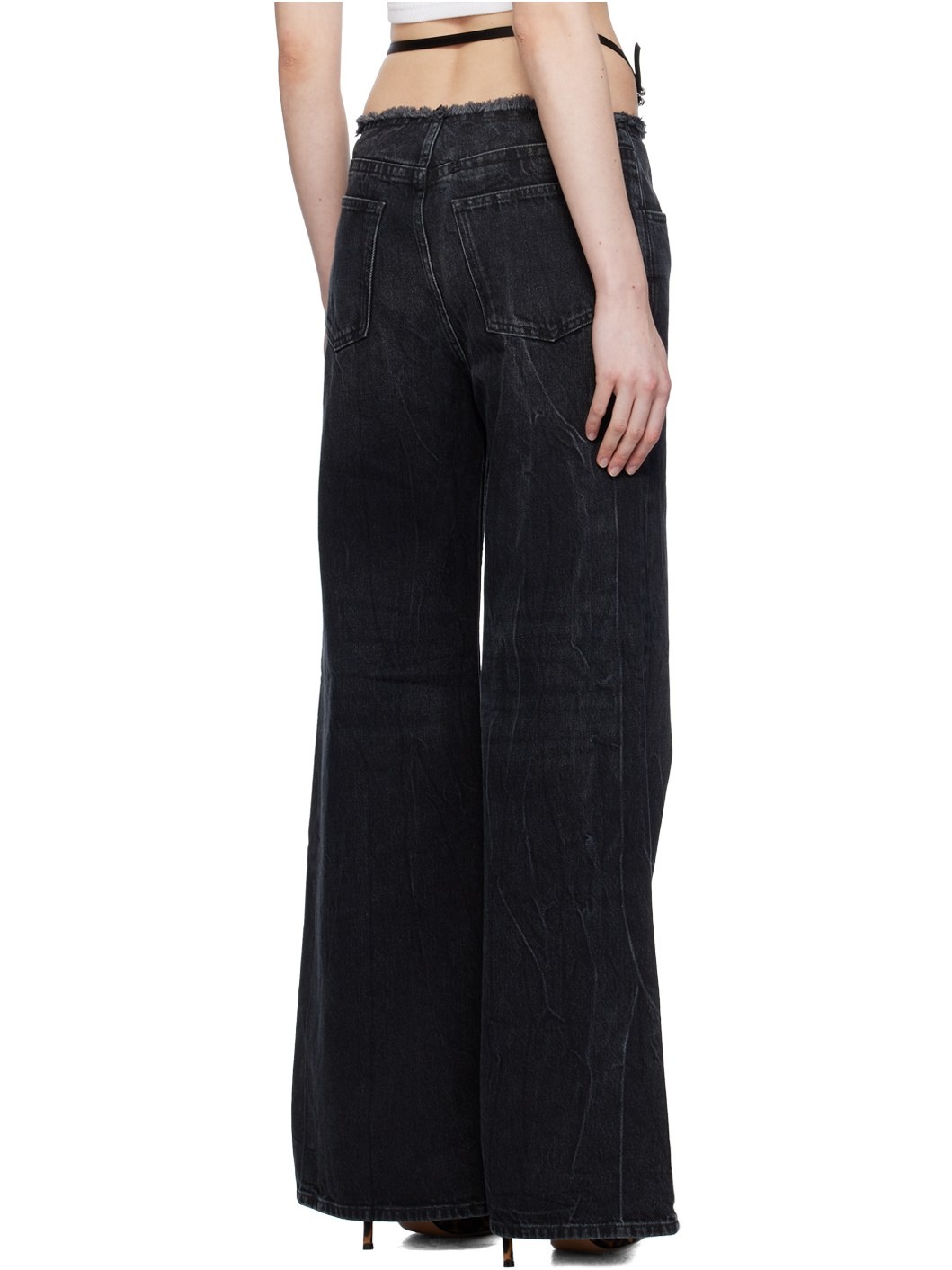 Black Voyou Belt Jeans - 3