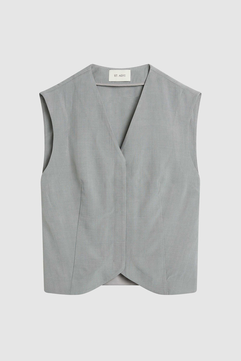 Minimal Tailored Vest - Mist 8