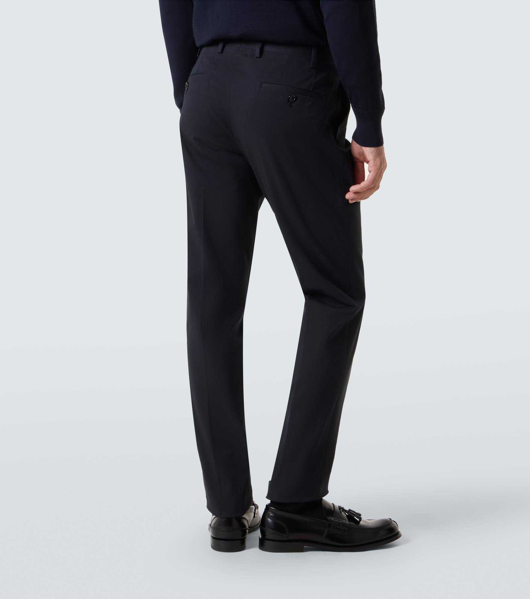 Cotton-blend slim pants - 4