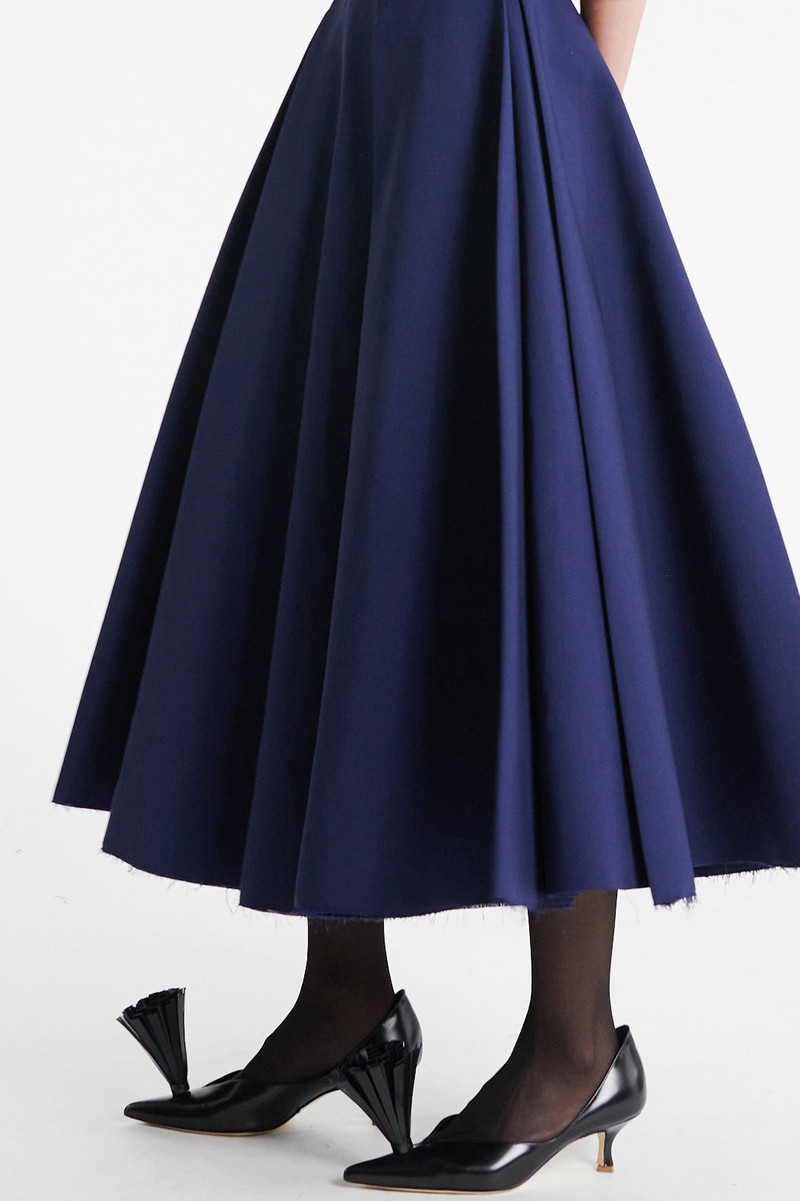 A.W.A.K.E. MODE PLEATED SKIRT NAVY outlook