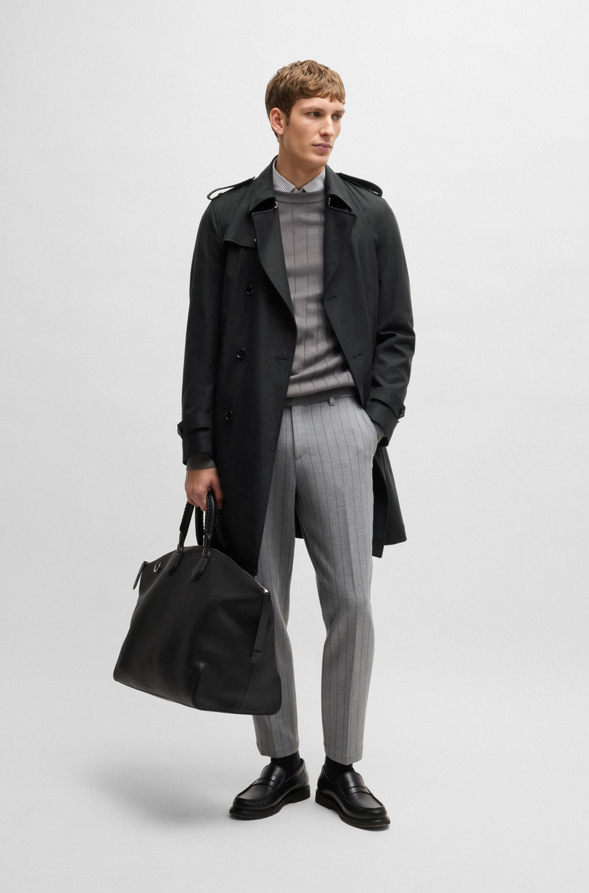 SLIM-FIT TRENCH COAT WITH DOUBLE-BREASTED CLOSURE - 4
