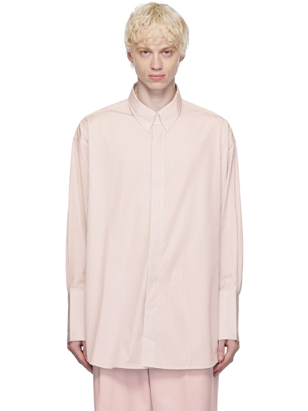 White & Blue Button Down Shirt - 1