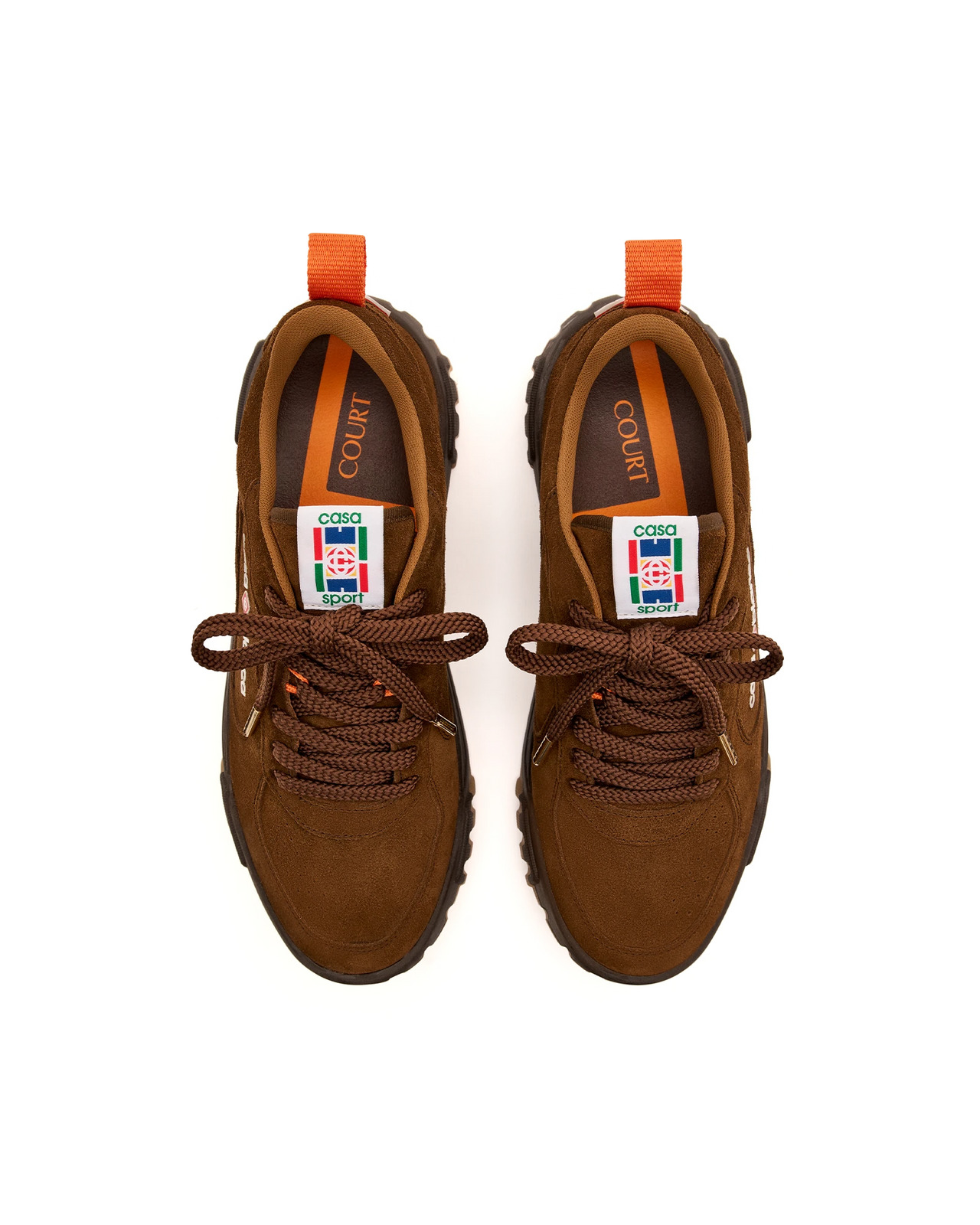 Women's Brown Suede Court Sneaker | Casablanca Paris - 8