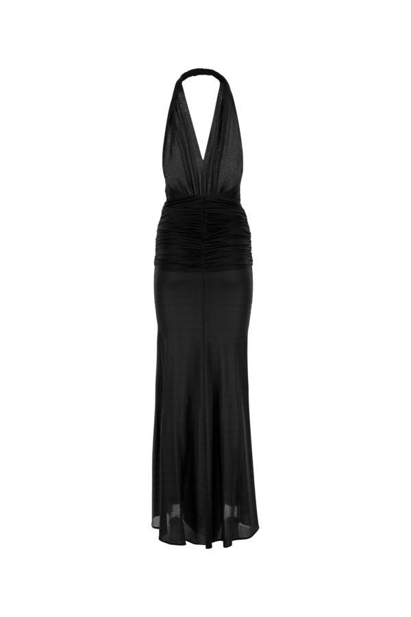ワンピース BLUMARINE Black Stretch Jersey Dress Jersey Long Dress With Drapes | Blumarine