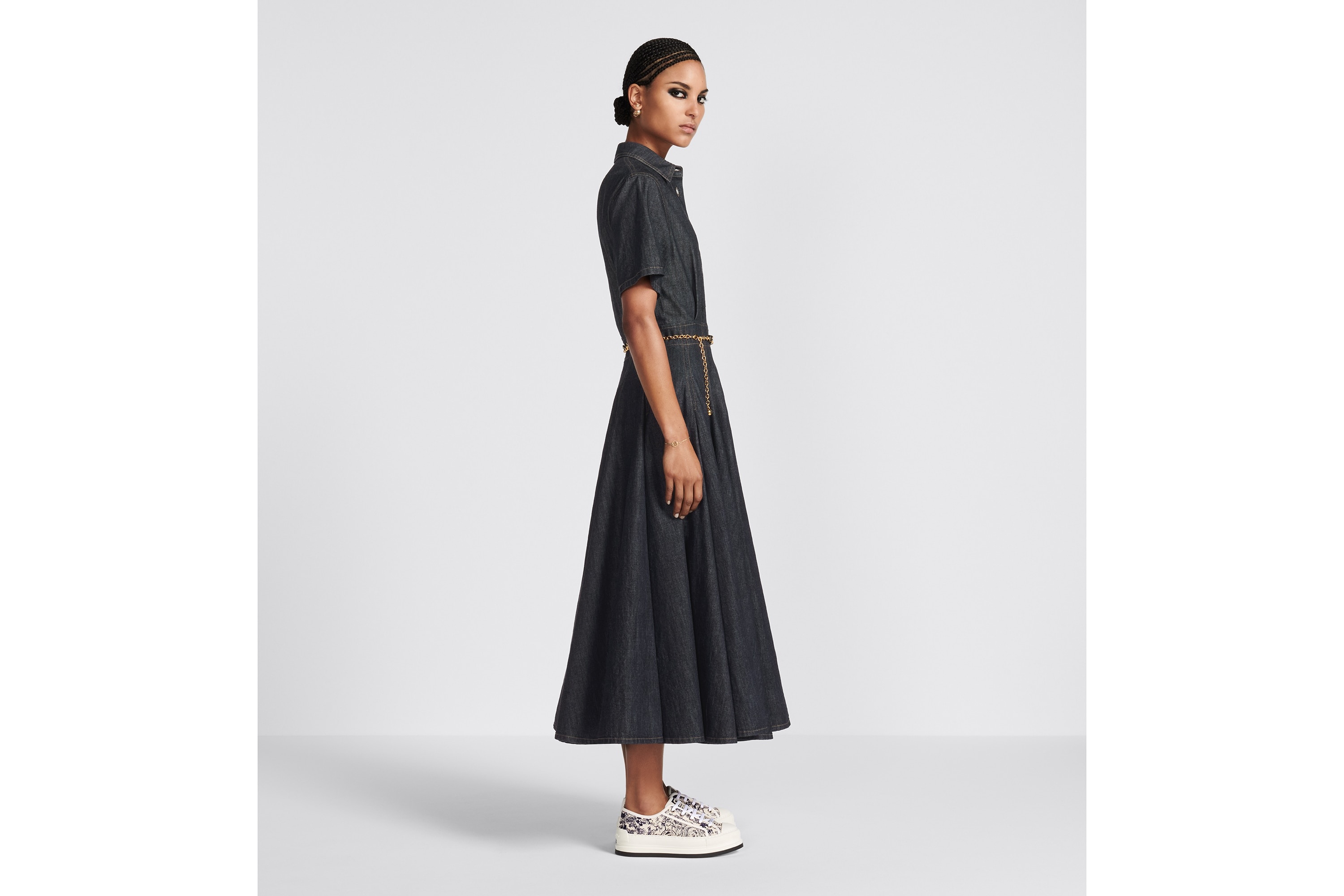 Pleated Shirt Dress - 5